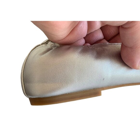 NORDSTROM RACK Metallic Silver Kendall Faux-Leather Ballet Flats Size 7 - Picture 8 of 8